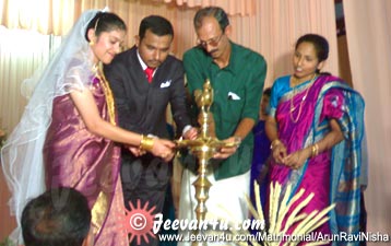 ArunRavi Nisha marriage reception pictures